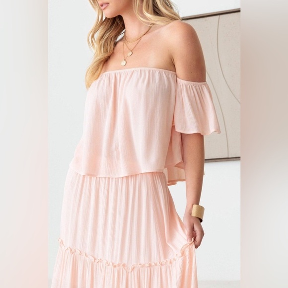 NWT-Sheer Off Shoulder Top & Maxi Skirt Set - Picture 4 of 7